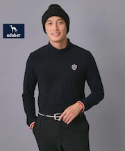 【新レーベル ADABAT NAVY】吸湿発熱 サーモスムースモックT