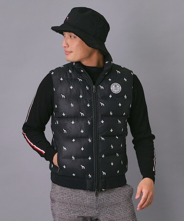 【新レーベル ADABAT NAVY】エンブロイダリーモノグラム中綿ベスト