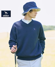 【新レーベル ADABAT NAVY】フルールドリスVネックニット