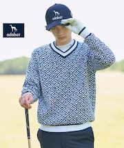 【新レーベル ADABAT NAVY】フルールドリスVネックニット