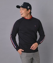 【新レーベル ADABAT NAVY】スリーブラインセミモックニット