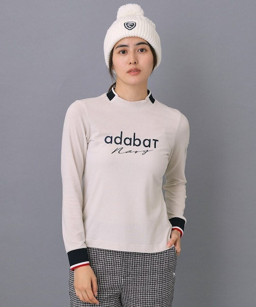 【ADABAT NAVY】【吸湿発熱】サーモスムースモックT