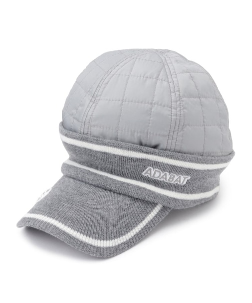 キルティングラインブリム防寒キャップ