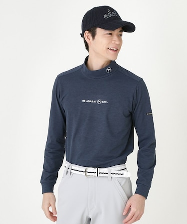 メランジボーダーモックネックT