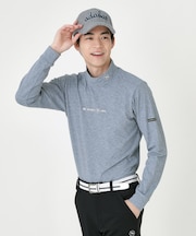 メランジボーダーモックネックT