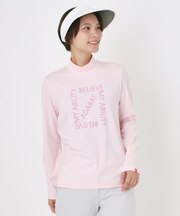 ドットロゴプリントモックネックプルオーバー