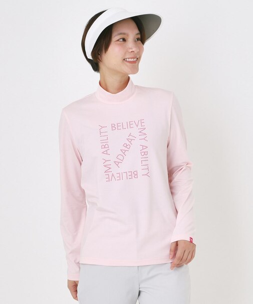 ドットロゴプリントモックネックプルオーバー