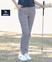 【ADABAT NAVY】クールチェックプリントテーパードパンツ