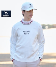 【ADABAT NAVY】ケーブルストライプクルーニット
