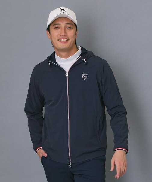 【ADABAT NAVY】撥水ナイロンジップフーディ