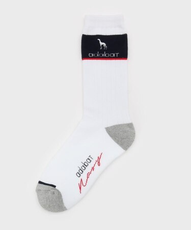 【ADABAT NAVY】バイカラーレギュラーソックス