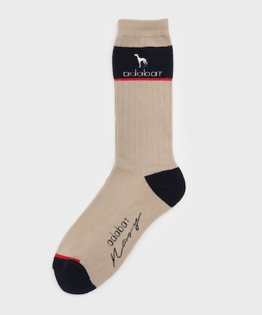 【ADABAT NAVY】バイカラーレギュラーソックス