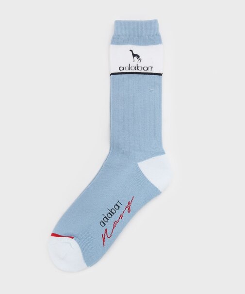 【ADABAT NAVY】バイカラーレギュラーソックス