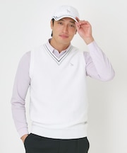 Vネックガーターニットベスト