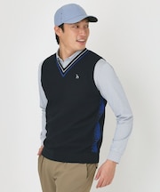 Vネックガーターニットベスト