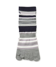 5本指ボーダーウォームソックス