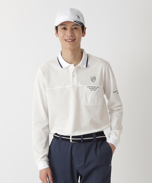 ハイゲージカノコインレイ長袖ポロシャツ