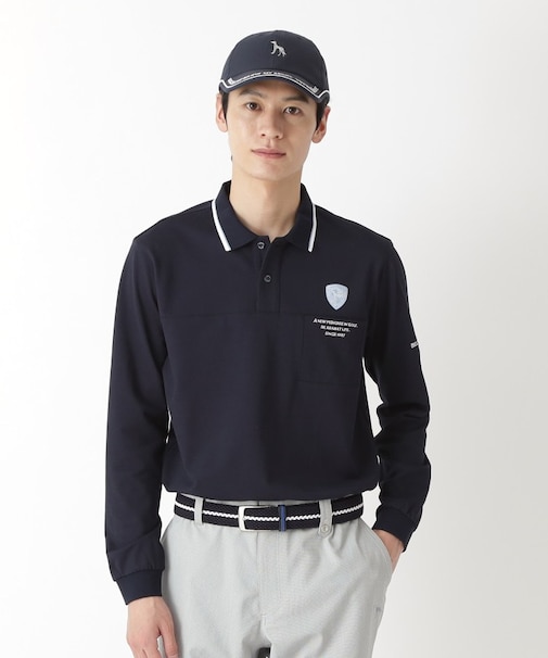 ハイゲージカノコインレイ長袖ポロシャツ