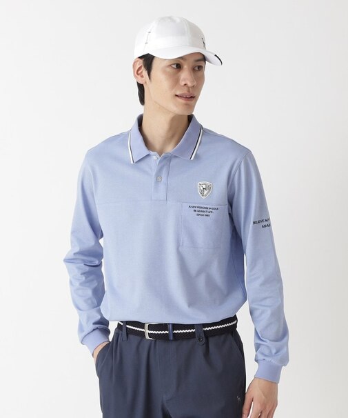 ハイゲージカノコインレイ長袖ポロシャツ