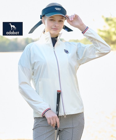 【ADABAT NAVY】撥水ライトタフタジップブルゾン