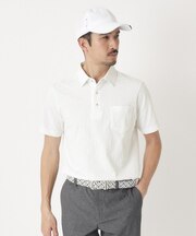 ボタニカルジャカード半袖ポロシャツ