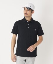 ボタニカルジャカード半袖ポロシャツ
