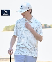 【ADABAT NAVY】カノコサマーロゴプリント半袖ポロシャツ