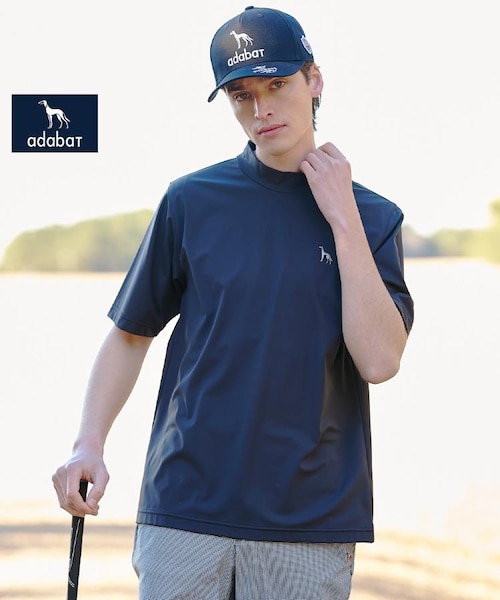 ADABAT NAVY】ナイロン混ストレッチ半袖モックT｜アダバットの通販