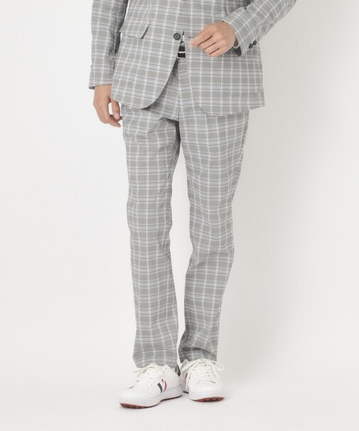 サッカーチェックテーパードパンツ