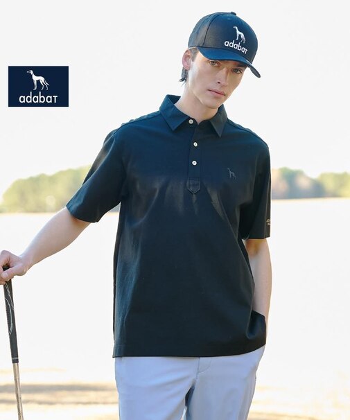 【ADABAT NAVY】プラチナポン半袖ポロシャツ