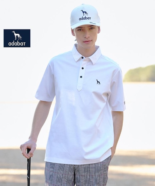 【ADABAT NAVY】プラチナポン半袖ポロシャツ