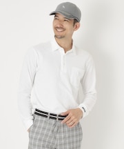 ボタニカルジャカード長袖ポロシャツ