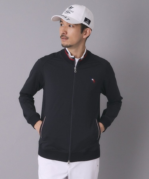 【ADABAT NAVY】ナイロントリコットジップブルゾン