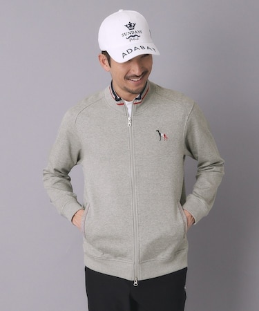 【ADABAT NAVY】メランジポンチジップブルゾン