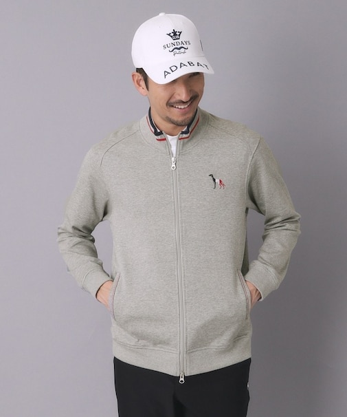 【ADABAT NAVY】メランジポンチジップブルゾン