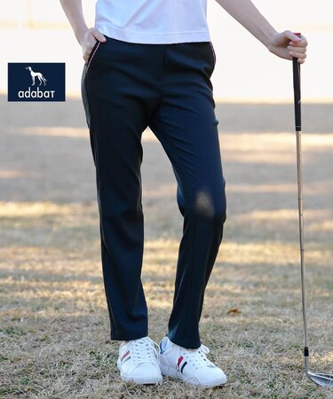 【ADABAT NAVY】ストレッチツイルストレートパンツ
