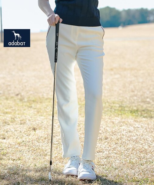 【ADABAT NAVY】ストレッチツイルストレートパンツ