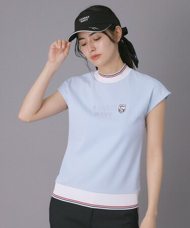 【ADABAT NAVY】フレンチスリーブモックT