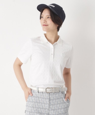 3Dジャカード半袖ポロシャツ