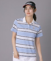 【ADABAT NAVY】ランダムボーダー半袖ポロシャツ