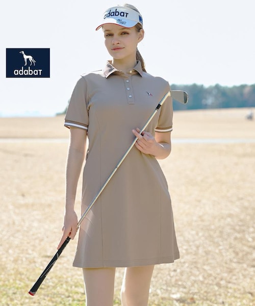 ADABAT NAVY】カノコポロえりワンピース｜アダバットの通販｜&mall