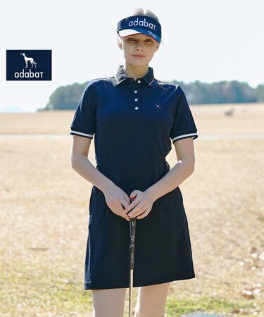 【ADABAT NAVY】カノコポロえりワンピース