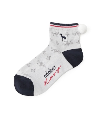 【ADABAT NAVY】ポンポンショートソックス