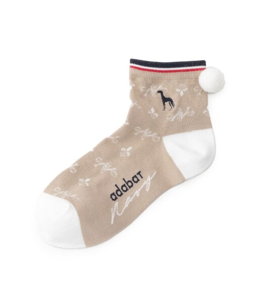 【ADABAT NAVY】ポンポンショートソックス