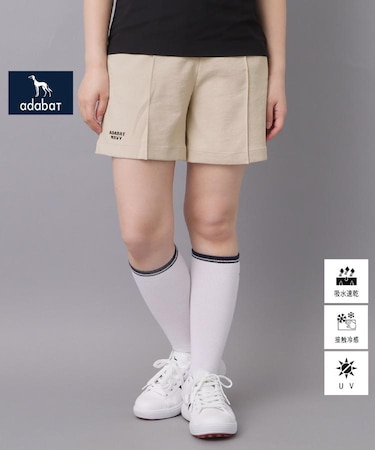 【ADABAT NAVY】吸水速乾/接触冷感 UVストレッチツイルキュロット