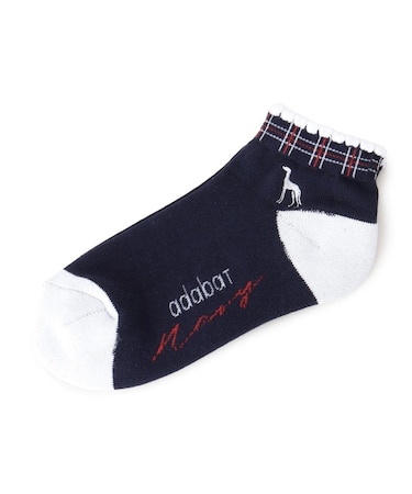 【ADABAT NAVY】格子柄ショートソックス
