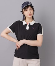 【ADABAT NAVY】ニット切替ポロシャツ