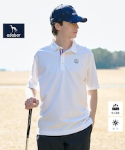 【ADABAT NAVY】吸水速乾/UVカット シャダンカノコエンブレム半袖ポロシャツ