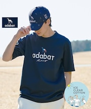 【ADABAT NAVY】接触冷感/抗菌防臭/消臭 アイスクリアコットン半袖ロゴT