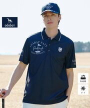 【ADABAT NAVY】カノコグラフィックロゴ半袖ポロシャツ